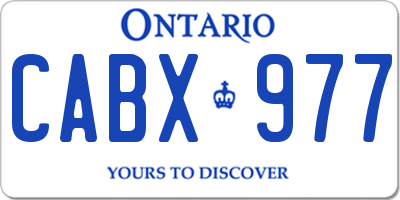 ON license plate CABX977