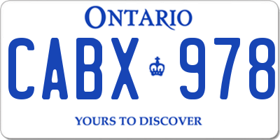 ON license plate CABX978