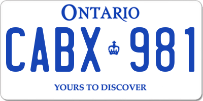 ON license plate CABX981