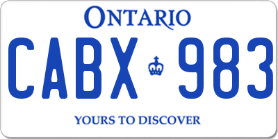 ON license plate CABX983