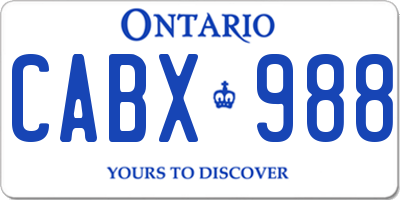 ON license plate CABX988