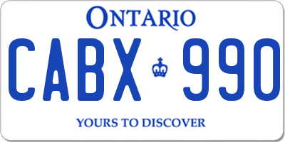 ON license plate CABX990