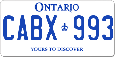 ON license plate CABX993