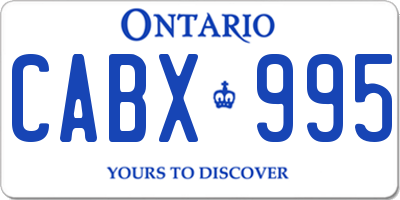 ON license plate CABX995