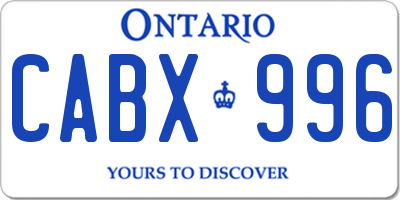 ON license plate CABX996