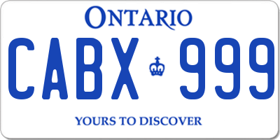 ON license plate CABX999