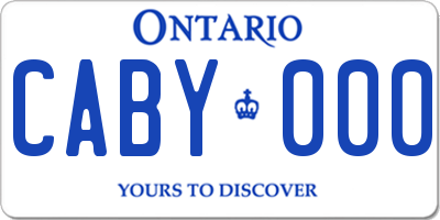 ON license plate CABY000