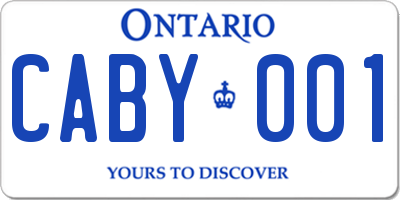 ON license plate CABY001