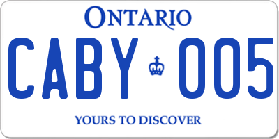 ON license plate CABY005