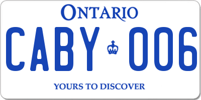 ON license plate CABY006