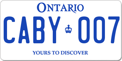 ON license plate CABY007