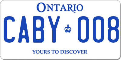 ON license plate CABY008