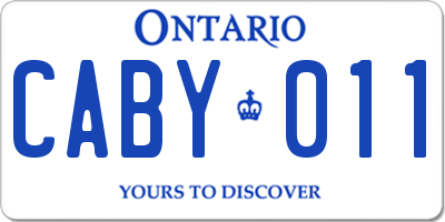 ON license plate CABY011