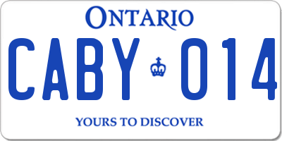 ON license plate CABY014