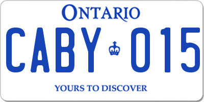 ON license plate CABY015