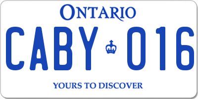 ON license plate CABY016