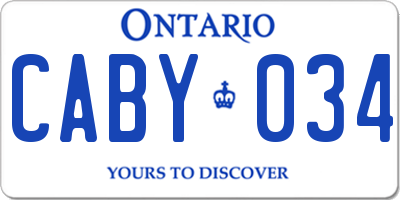 ON license plate CABY034