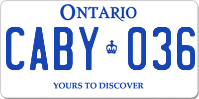 ON license plate CABY036