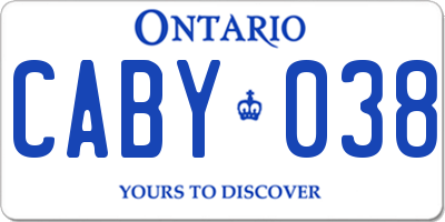 ON license plate CABY038