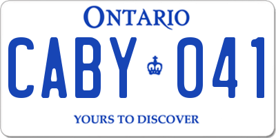 ON license plate CABY041