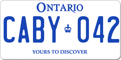 ON license plate CABY042