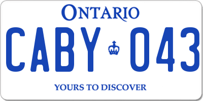 ON license plate CABY043