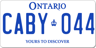 ON license plate CABY044