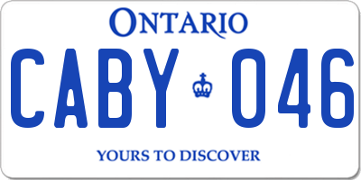 ON license plate CABY046