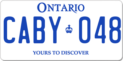 ON license plate CABY048