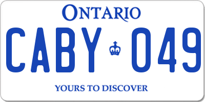 ON license plate CABY049