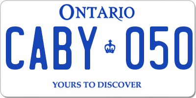 ON license plate CABY050