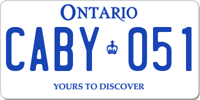 ON license plate CABY051