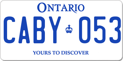 ON license plate CABY053