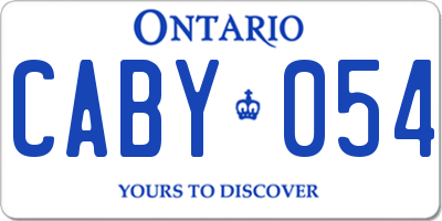 ON license plate CABY054