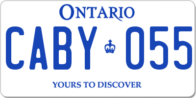 ON license plate CABY055