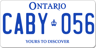 ON license plate CABY056