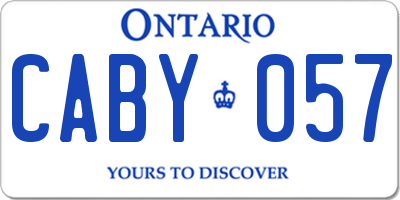 ON license plate CABY057