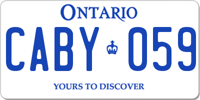 ON license plate CABY059