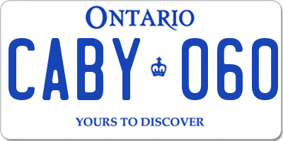 ON license plate CABY060