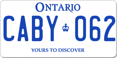 ON license plate CABY062