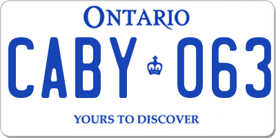 ON license plate CABY063