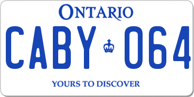 ON license plate CABY064