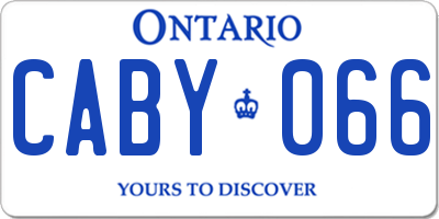 ON license plate CABY066