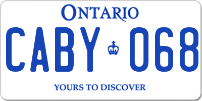 ON license plate CABY068