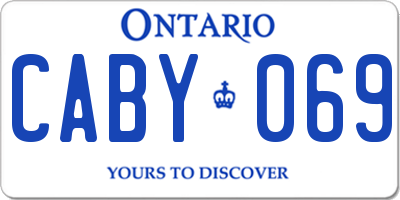 ON license plate CABY069