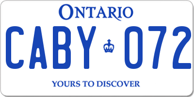 ON license plate CABY072