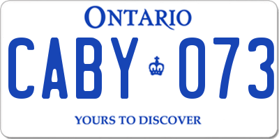 ON license plate CABY073