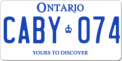 ON license plate CABY074