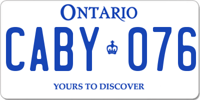 ON license plate CABY076