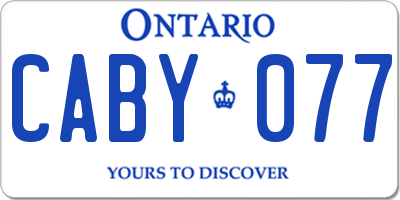 ON license plate CABY077